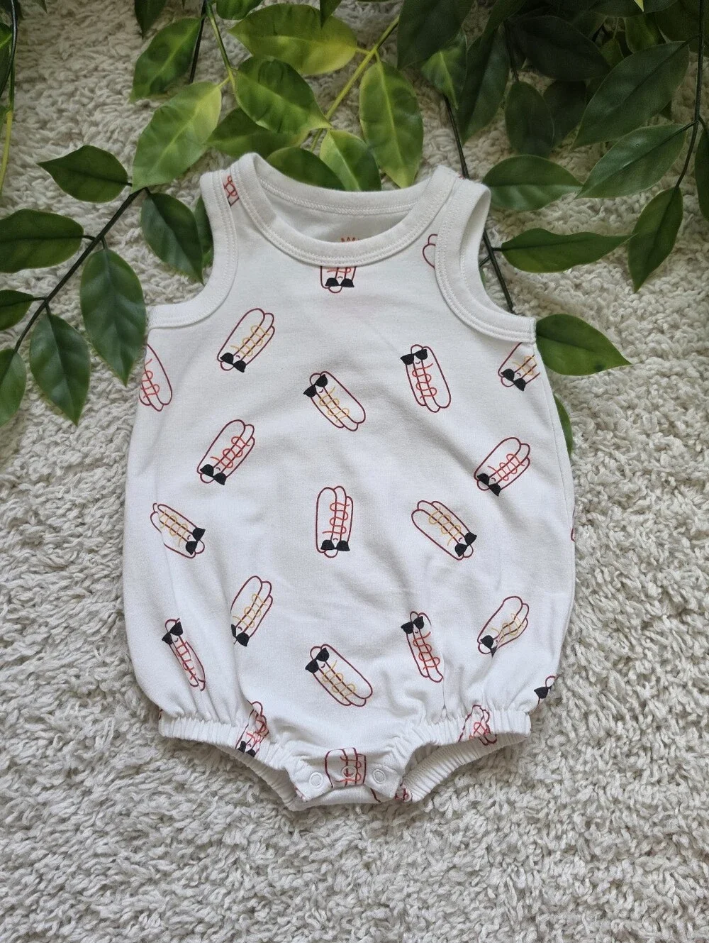 Baby Boy Cat & Jack Hot Dog Romper (0-3 Months)